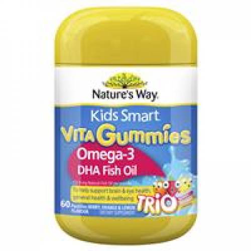 Nature's Way Kids Smart Vita Gummies Omega Fish Oil 60 Pastilles Improved Formula